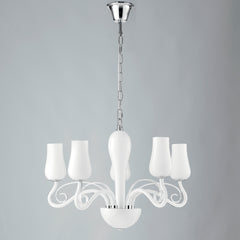 LAMPADARIO ANGEL BIANCO/CROMO 5XE14 64X120CM