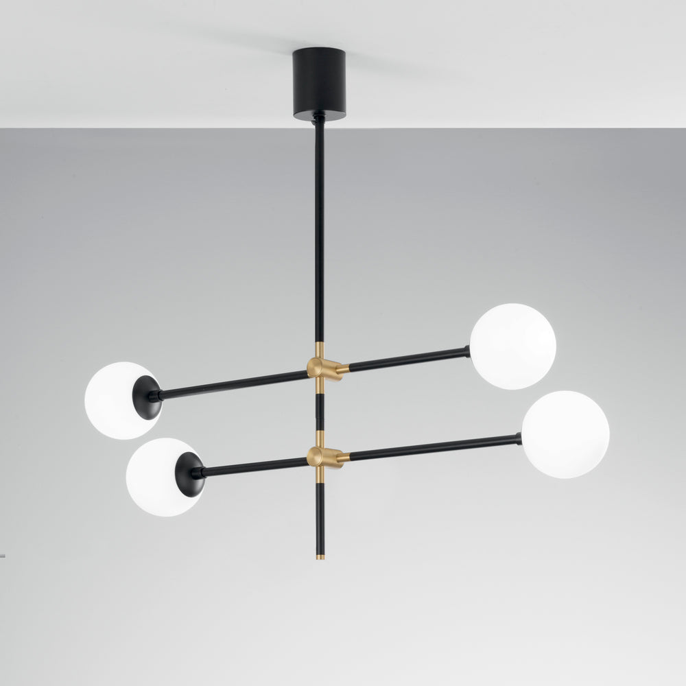 SOSPENSIONE ANTITESI NERA/ORO 4XE14 105,9X19,8X85CM