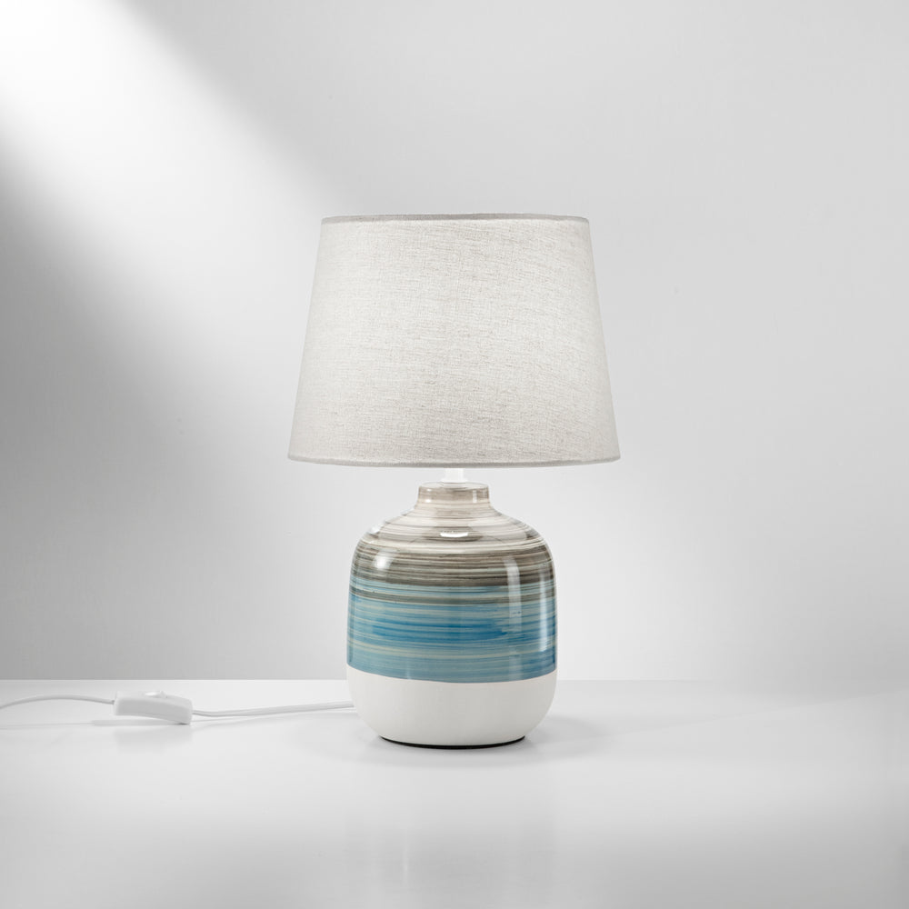 LUME APACHE GRGIO/AZZURRO 1XE27 25X25X39CM