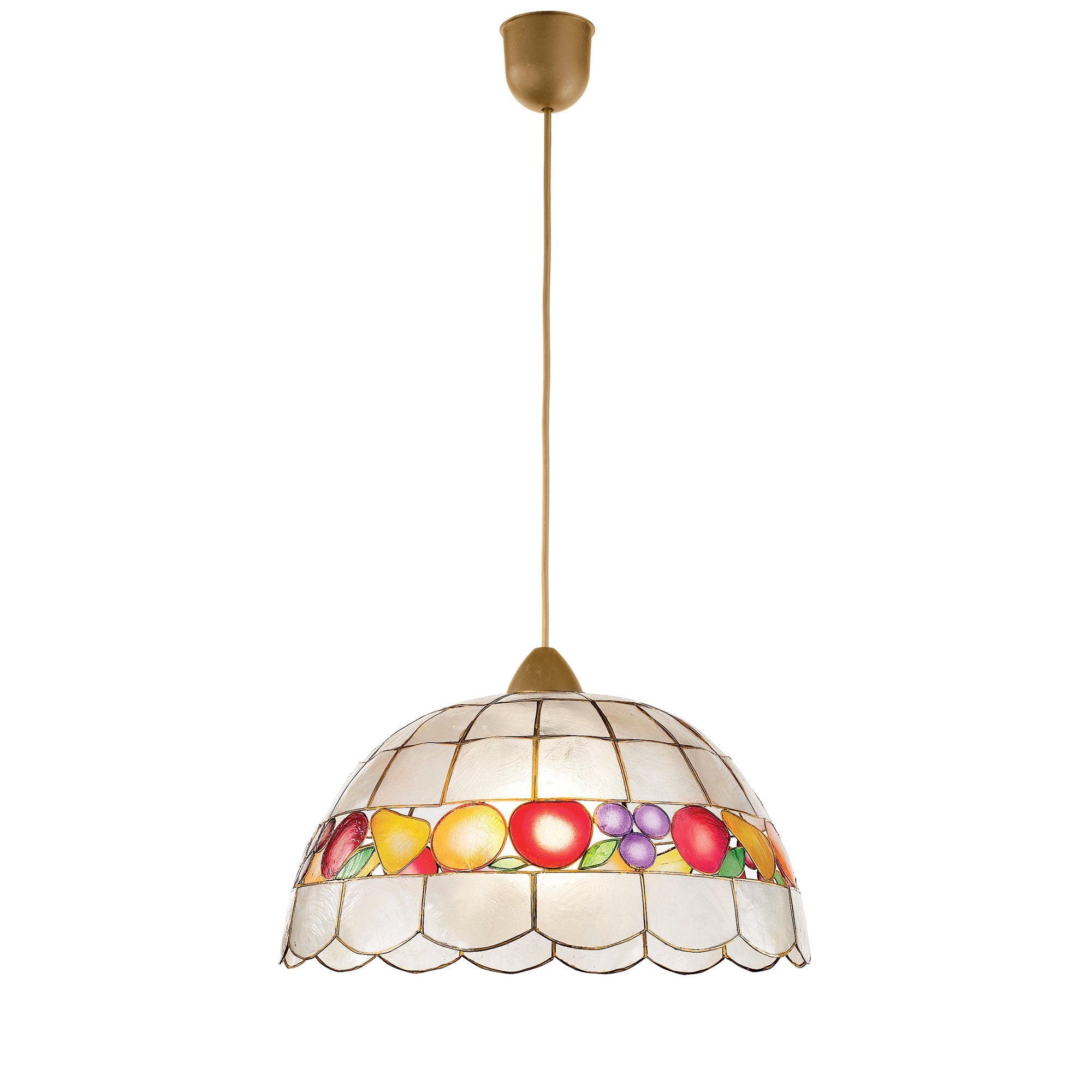 "Lampadario a sospensione ARAGONA in vetro madreperla tiffany"