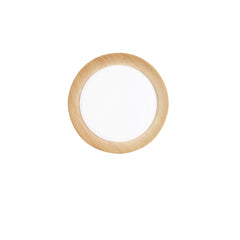 "Plafoniera LED ARKA in metallo bianco e legno - CCT - 50 cm. Ø"