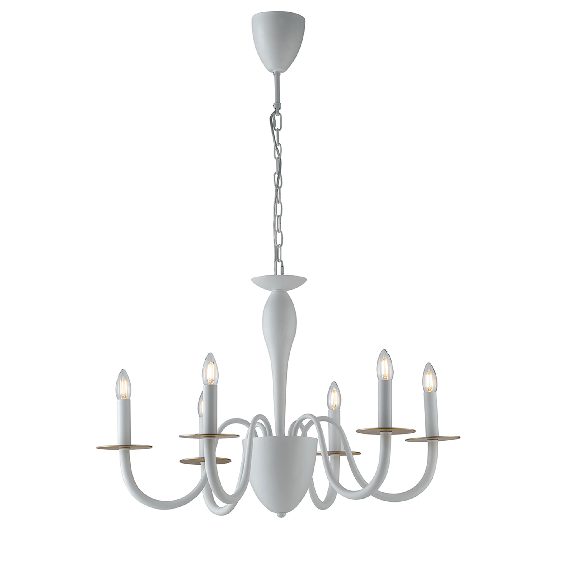 LAMPADARIO ARMSTRONG BIANCO/ORO 6XE14 78X150CM