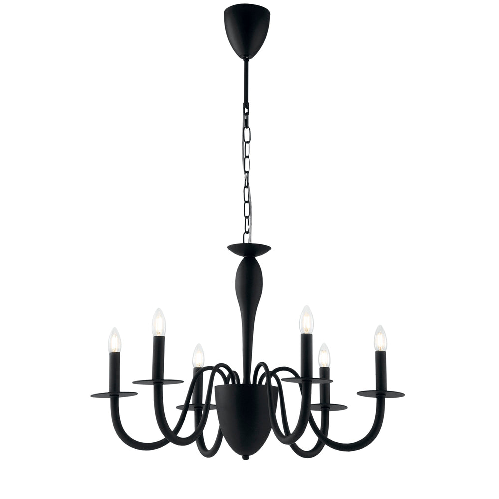 LAMPADARIO ARMSTRONG NERO 6XE14 78X150CM