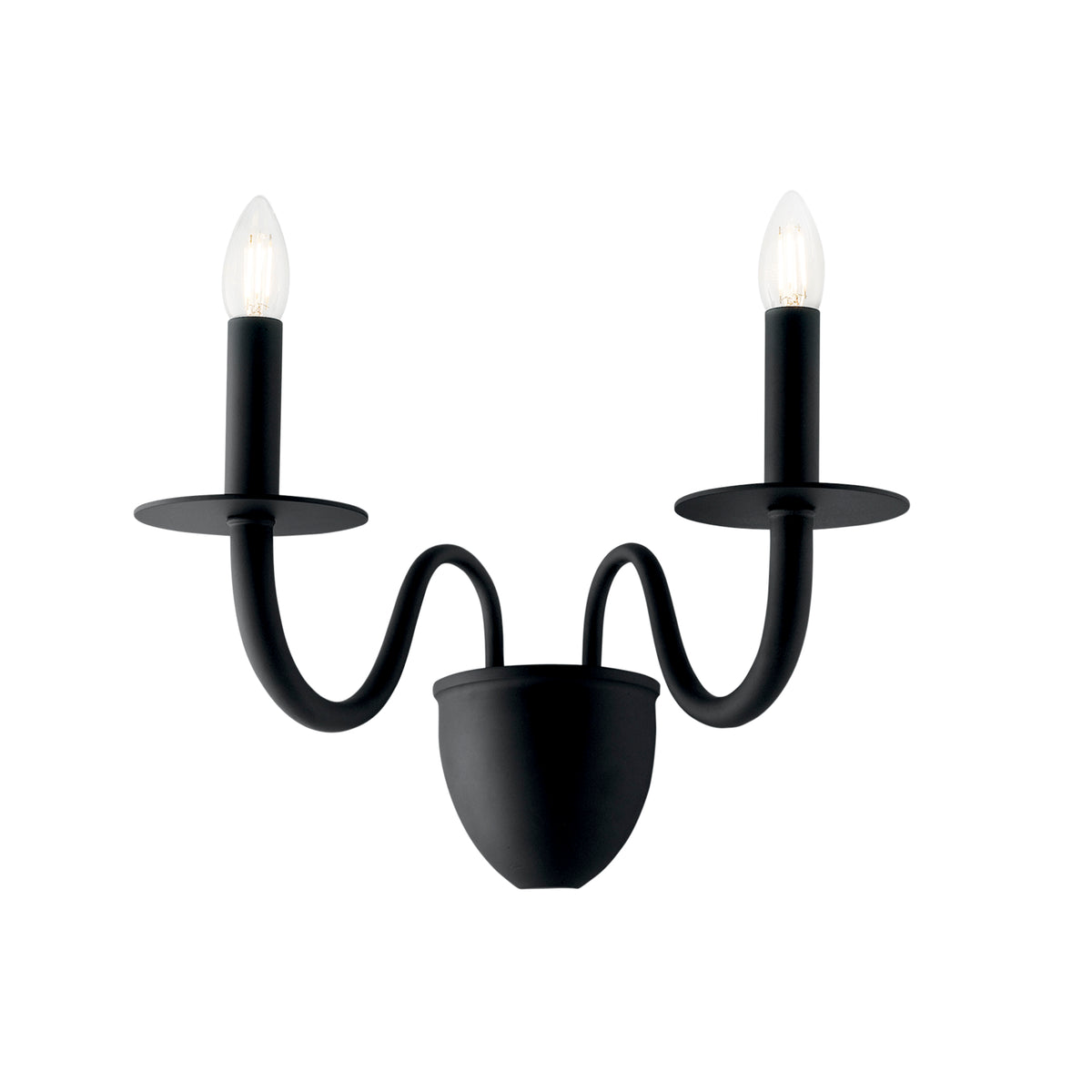 "Applique ARMSTRONG in metallo nero a due luci"