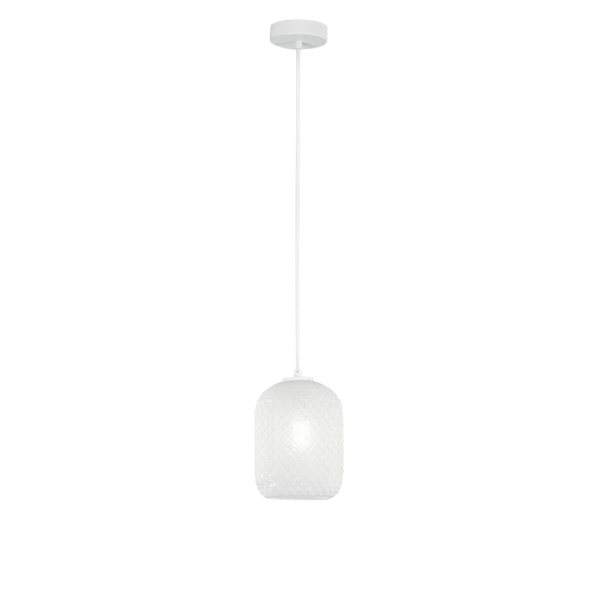SOSPENSIONE ASHFORD OVALE BIANCA 1XE27 15X150CM