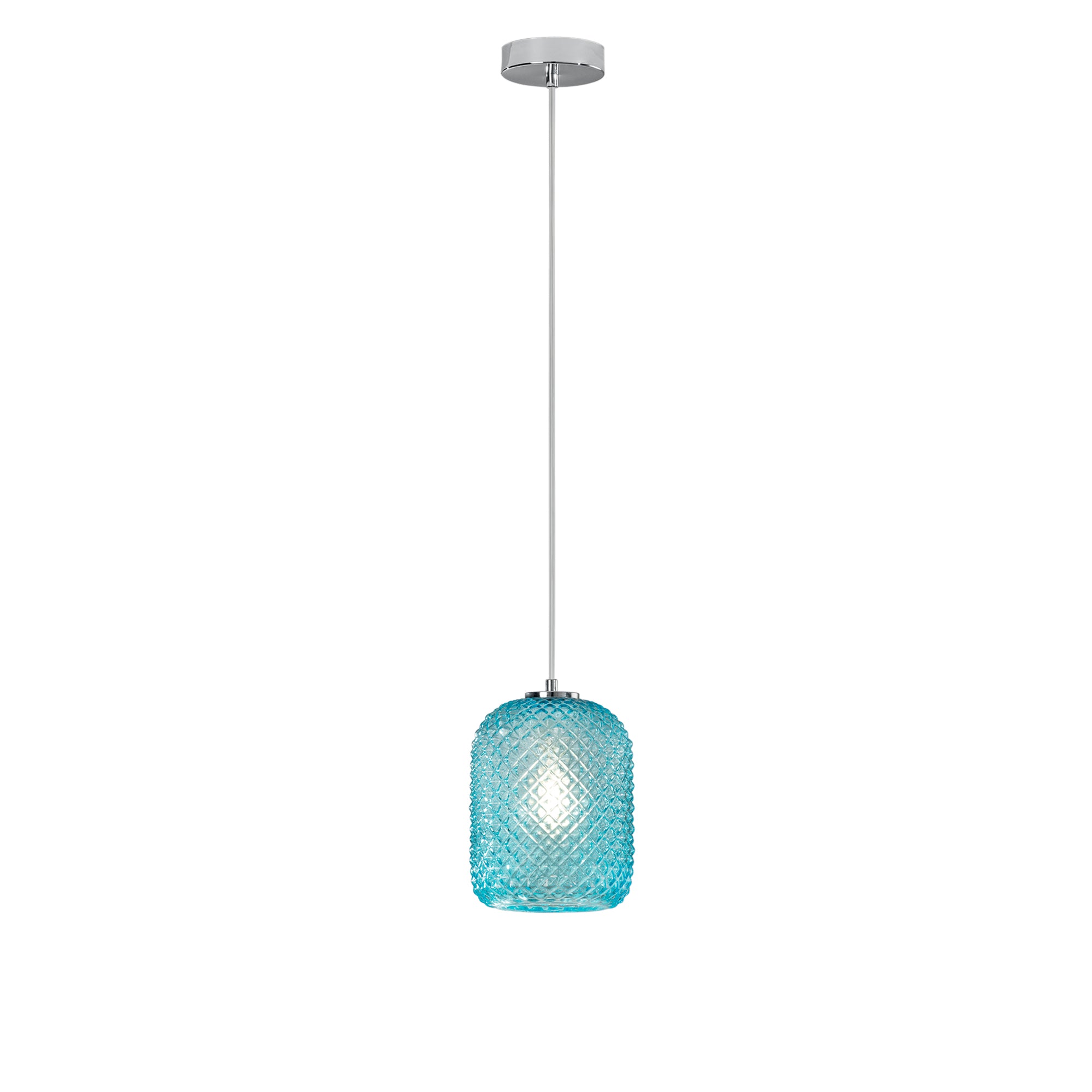 SOSPENSIONE ASHFORD OVALE TURCHESE 1XE27 15X150CM