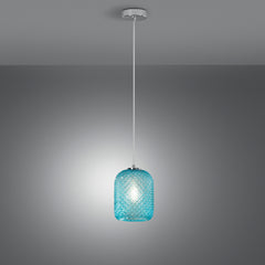 SOSPENSIONE ASHFORD OVALE TURCHESE 1XE27 15X150CM
