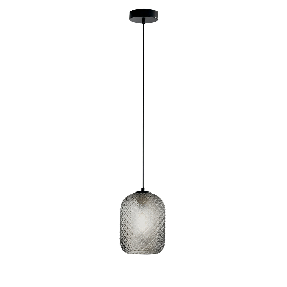 SOSPENSIONE ASHFORD OVALE FUME' 1XE27 15X150CM