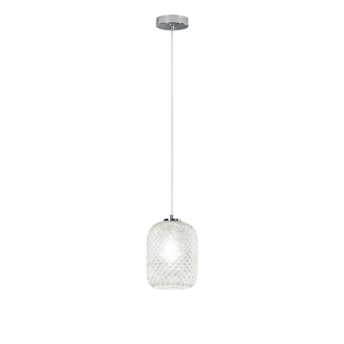 SOSPENSIONE ASHFORD OVALE TRASPARENTE 1XE27 15X150CM