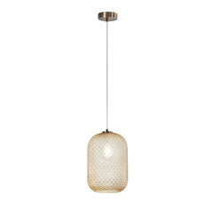 "Sospensione ASHFORD in vetro ambrato 150x20 cm. Ø"