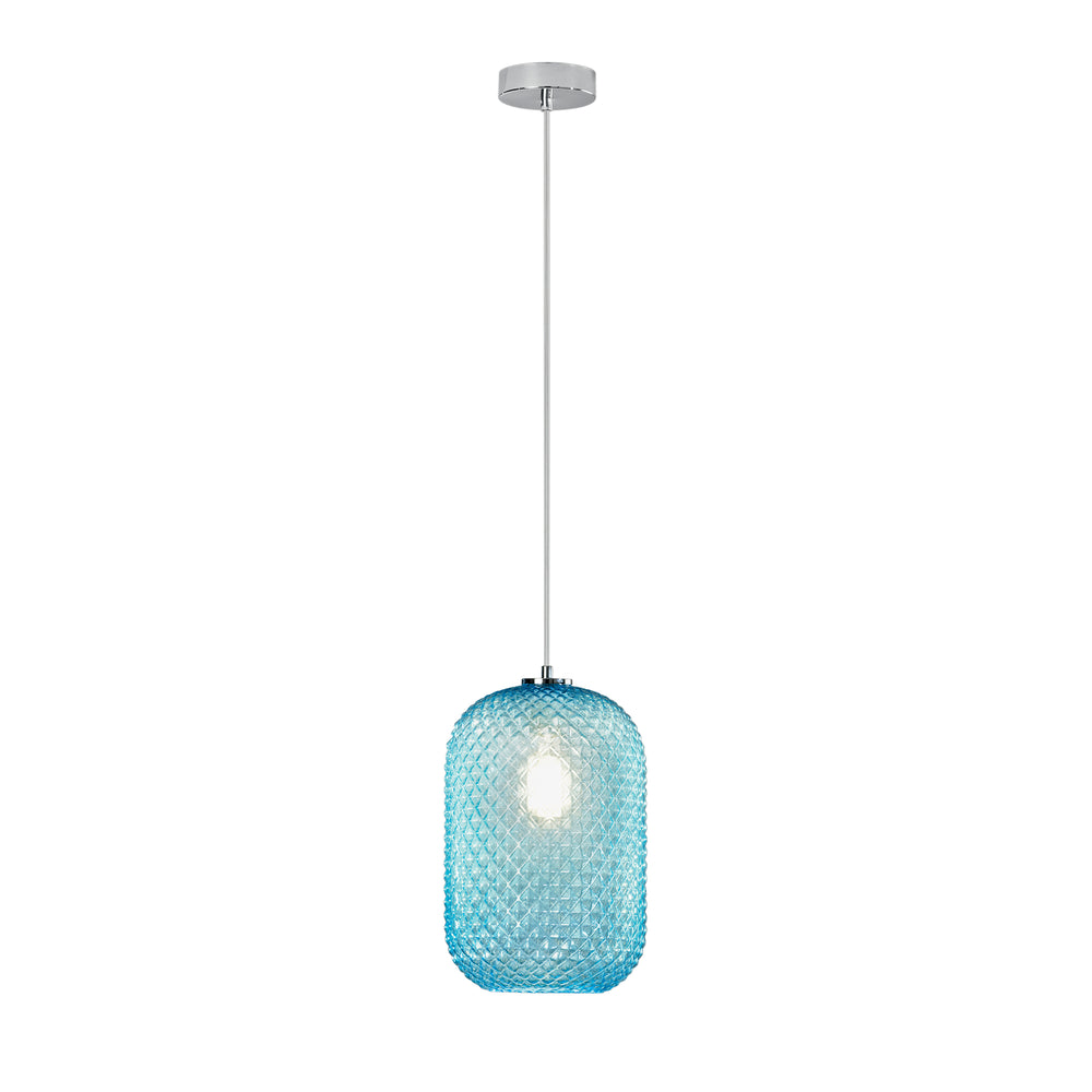 SOSPENSIONE ASHFORD OVALE TURCHESE 1XE27 20X150CM