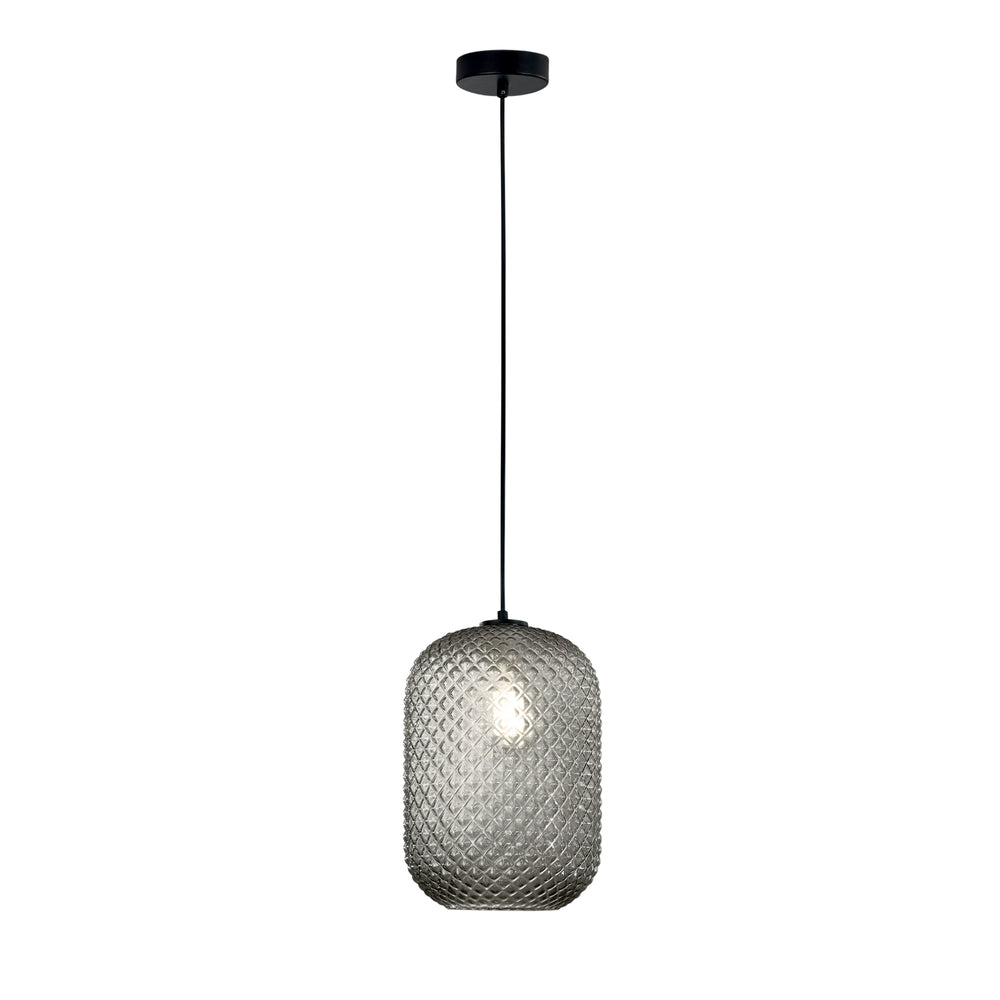 SOSPENSIONE ASHFORD OVALE FUME' 1XE27 20X150CM