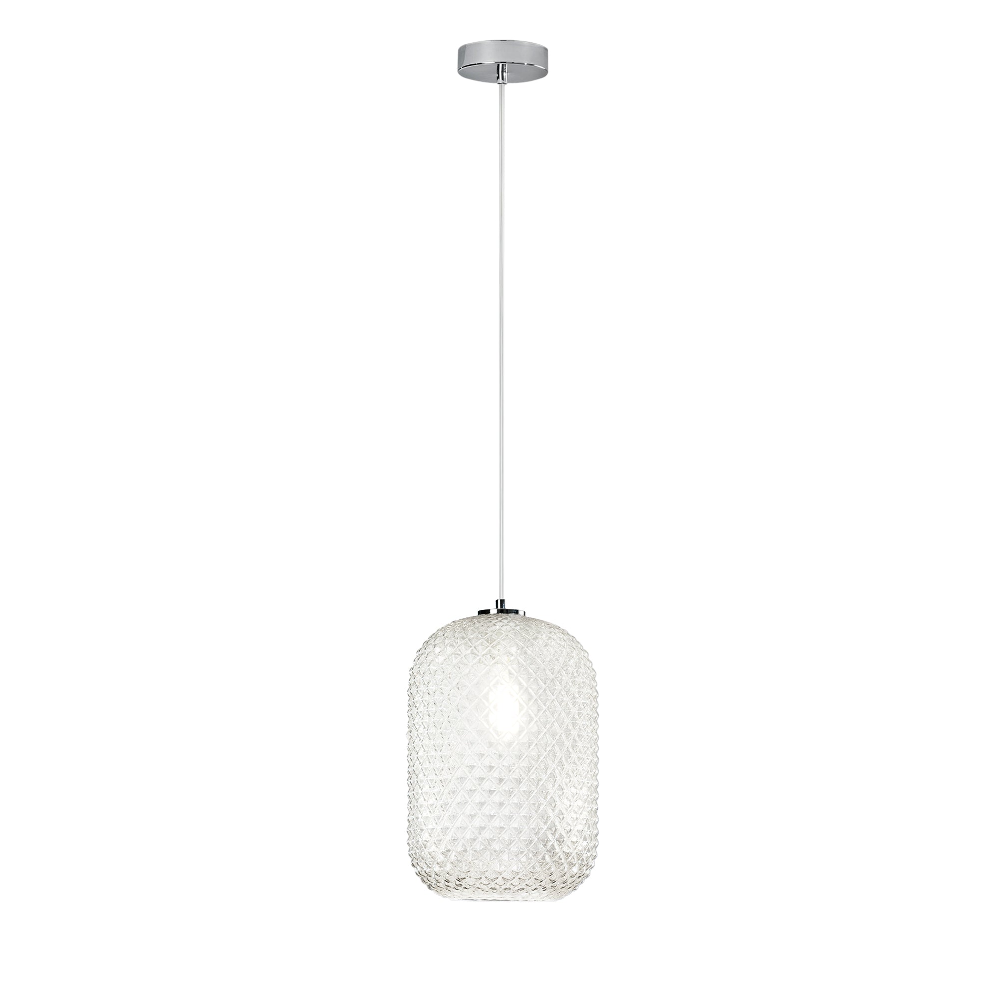 SOSPENSIONE ASHFORD OVALE TRASPARENTE 1XE27 20X150CM