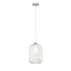 "Sospensione ASHFORD in vetro trasaprente 150x20 cm. Ø"