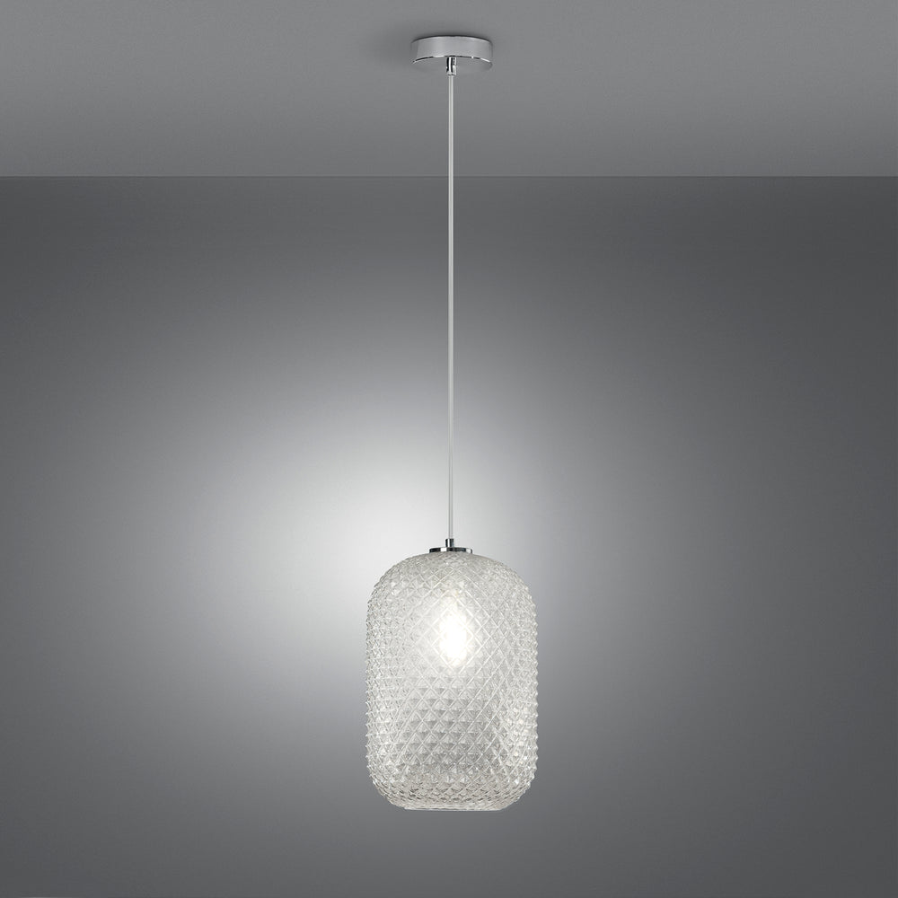 SOSPENSIONE ASHFORD OVALE TRASPARENTE 1XE27 20X150CM