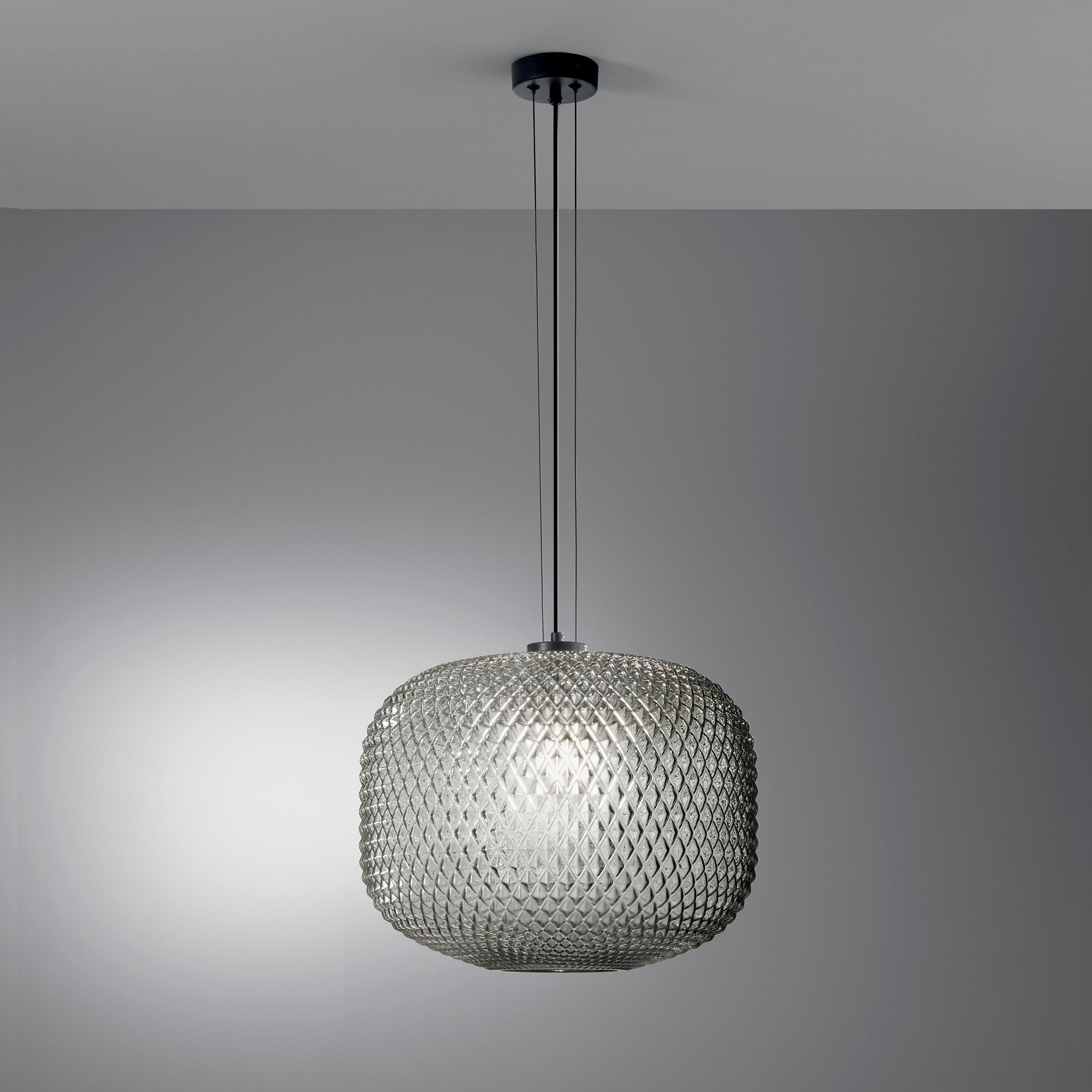 SOSPENSIONE ASHFORD SFERICA FUME' 1XE27 40X150CM