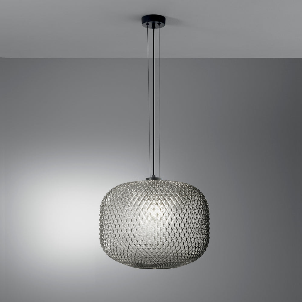 SOSPENSIONE ASHFORD SFERICA FUME' 1XE27 40X150CM