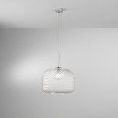 SOSPENSIONE ASHFORD SFERICA TRASPARENTE 1XE27 40X150CM