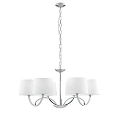LAMPADARIO ASTORIA CROMO/BIANCO 6XE27 82X120CM