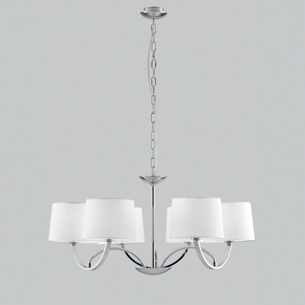 LAMPADARIO ASTORIA CROMO/BIANCO 6XE27 82X120CM