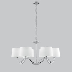 LAMPADARIO ASTORIA CROMO/BIANCO 6XE27 82X120CM