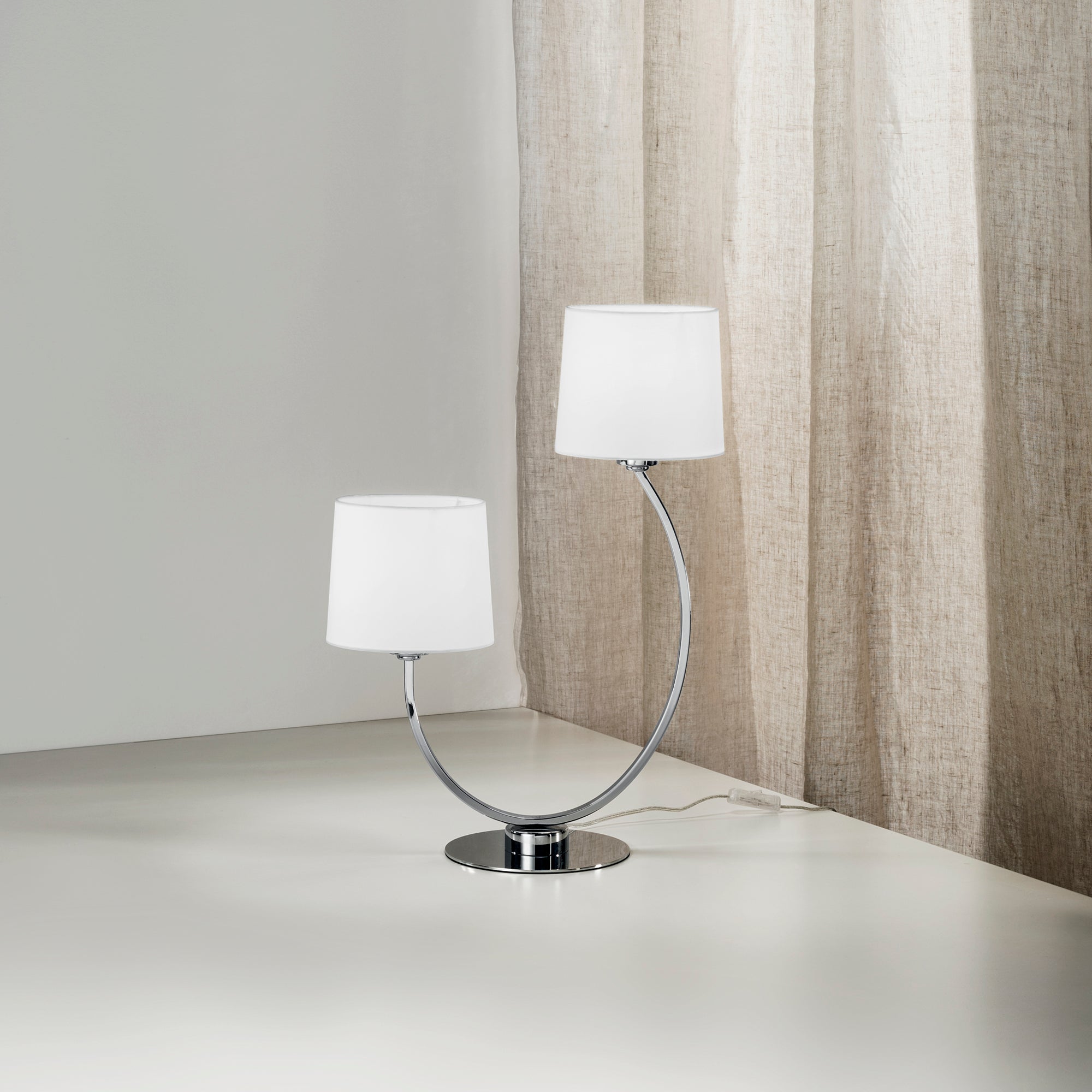 LUME ASTORIA CROMO/BIANCO 2XE27 42,5X58,5CM