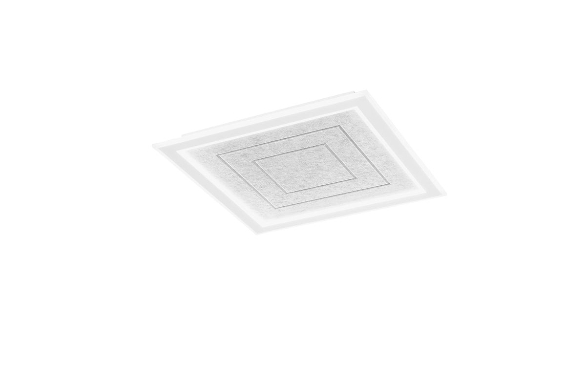 "Pannello LED quadrata in alluminio e diffusore beige in acrilico con sistema fonoassorbente centrale con CCT"