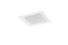"Pannello LED quadrata in alluminio e diffusore beige in acrilico con sistema fonoassorbente centrale con CCT"