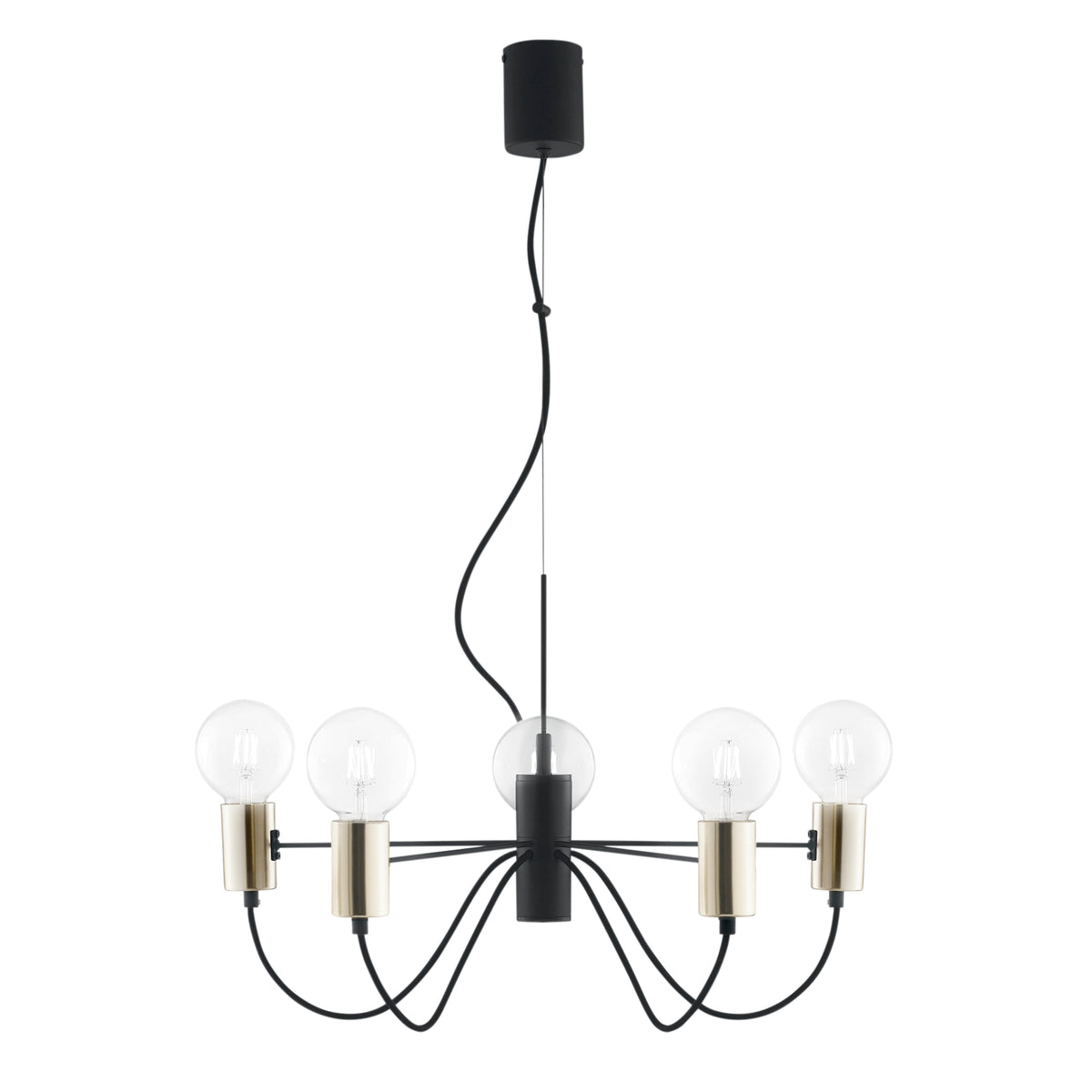 SOSPENSIONE AXON NERA/ORO 5XE27 60X7,5X143CM
