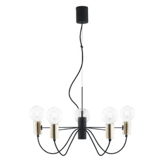 SOSPENSIONE AXON NERA/ORO 5XE27 60X7,5X143CM