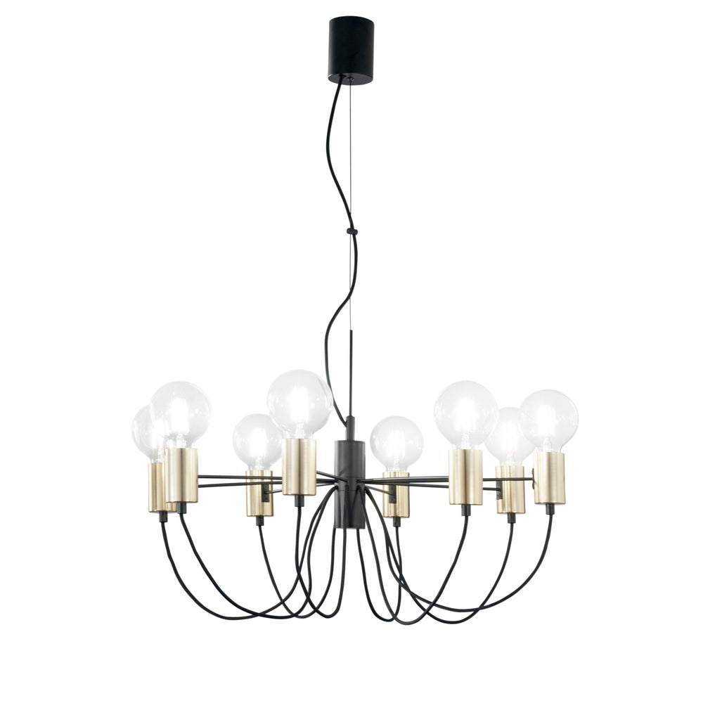 SOSPENSIONE AXON NERA/ORO 8XE27 66X7,5X143CM
