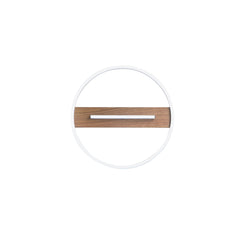 "Plafoniera LED AZIMUTH con base in legno, struttura in metallo e asta luminosa regolabille. CCT. 40,5cm. Ø"