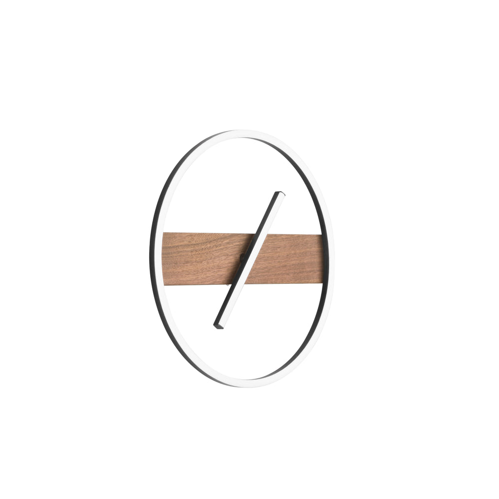 PLAFONIERA LED AZIMUTH NERA/LEGNO 26W 3290LM CCT 40,5X5CM