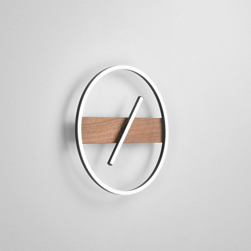 PLAFONIERA LED AZIMUTH NERA/LEGNO 26W 3290LM CCT 40,5X5CM