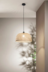 SOSPENSIONE BAMBOO IN METALLO+BAMBOO 1XE27 40W LAMP SIZE Dia48xH22CM STRUTTURA Dia48xH120CM