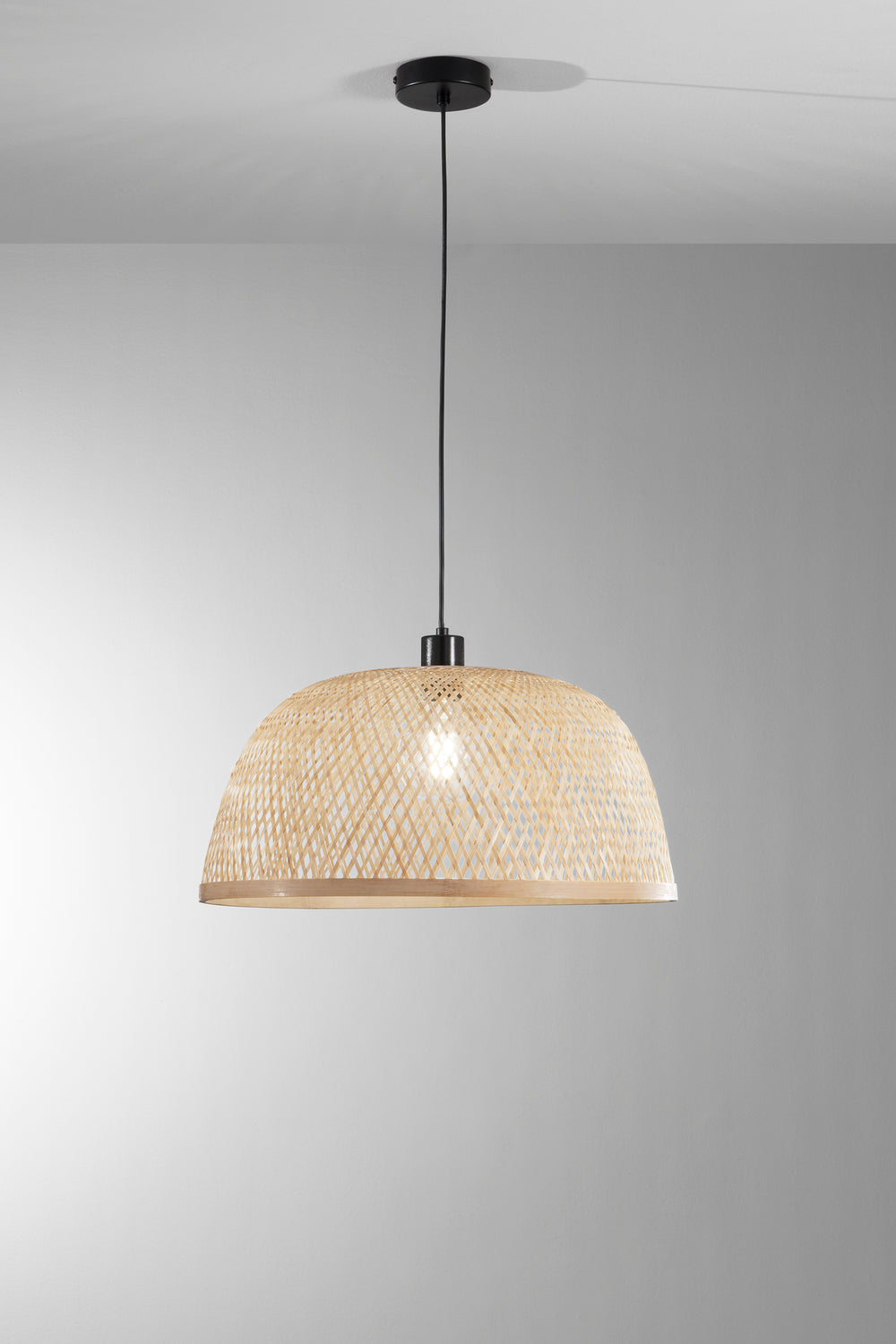 SOSPENSIONE BAMBOO IN METALLO+BAMBOO 1XE27 40W LAMP SIZE Dia48xH22CM STRUTTURA Dia48xH120CM