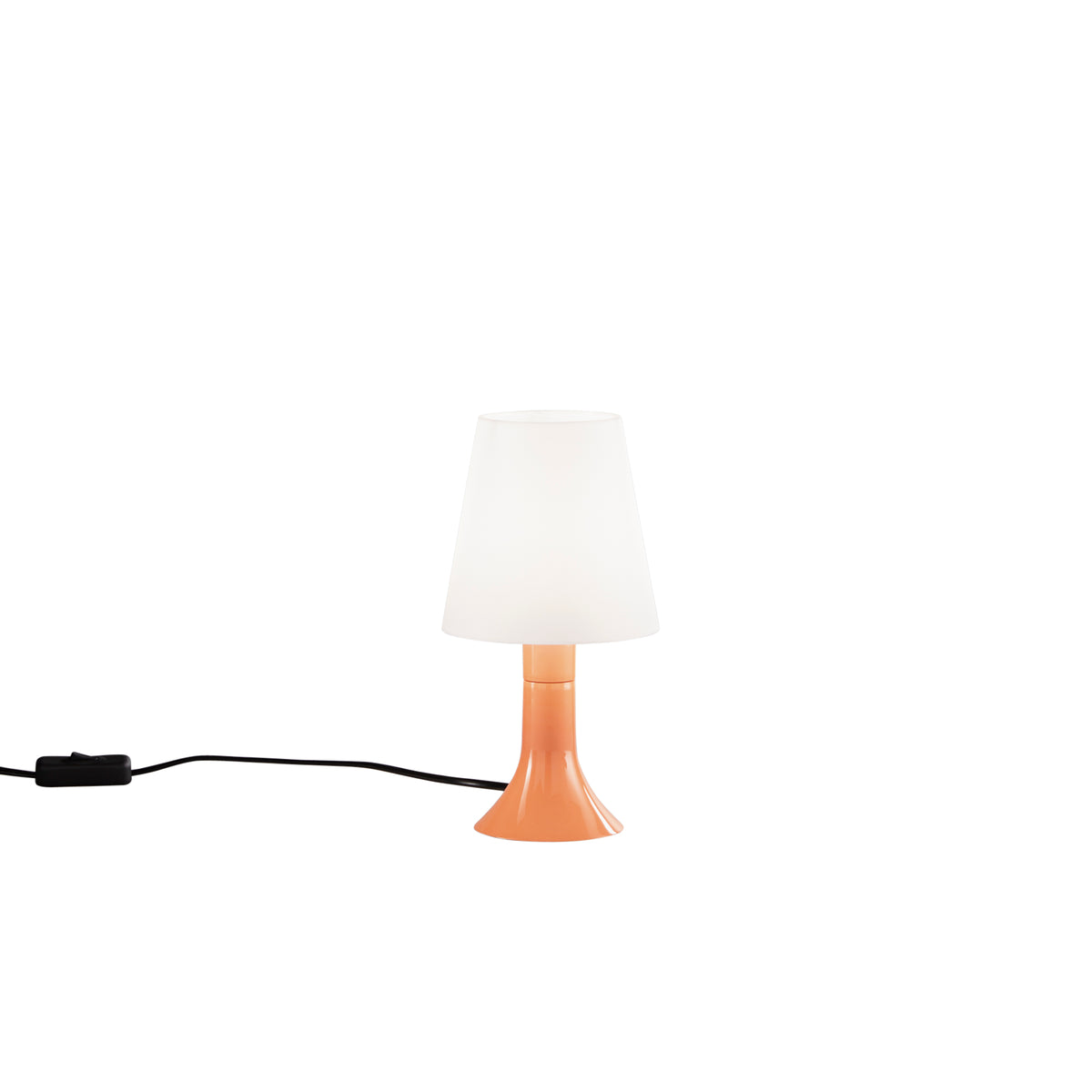 "Lumetto BINGO con base arancione e diffusore bianco."