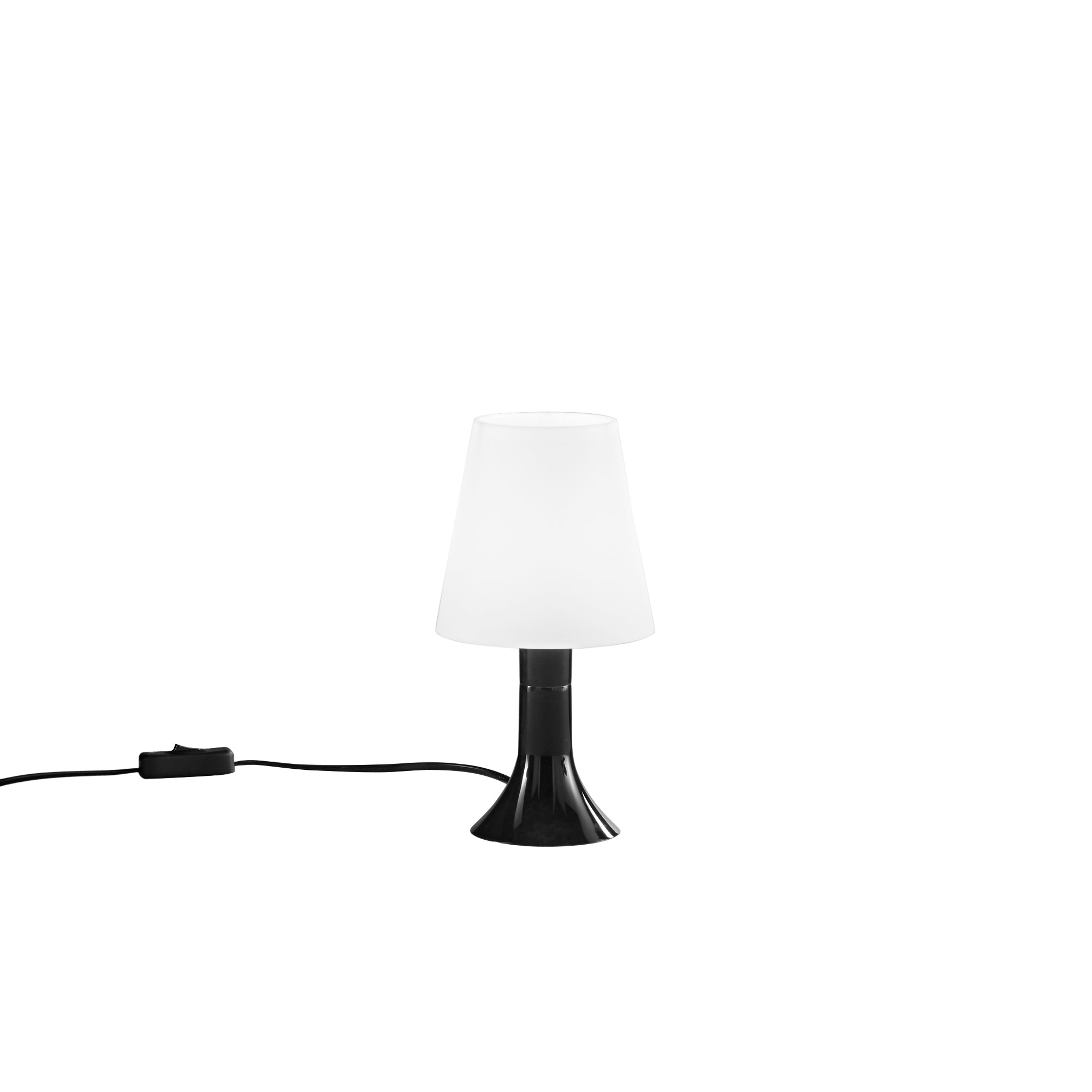 "Lumetto BINGO con base nera e diffusore bianco."