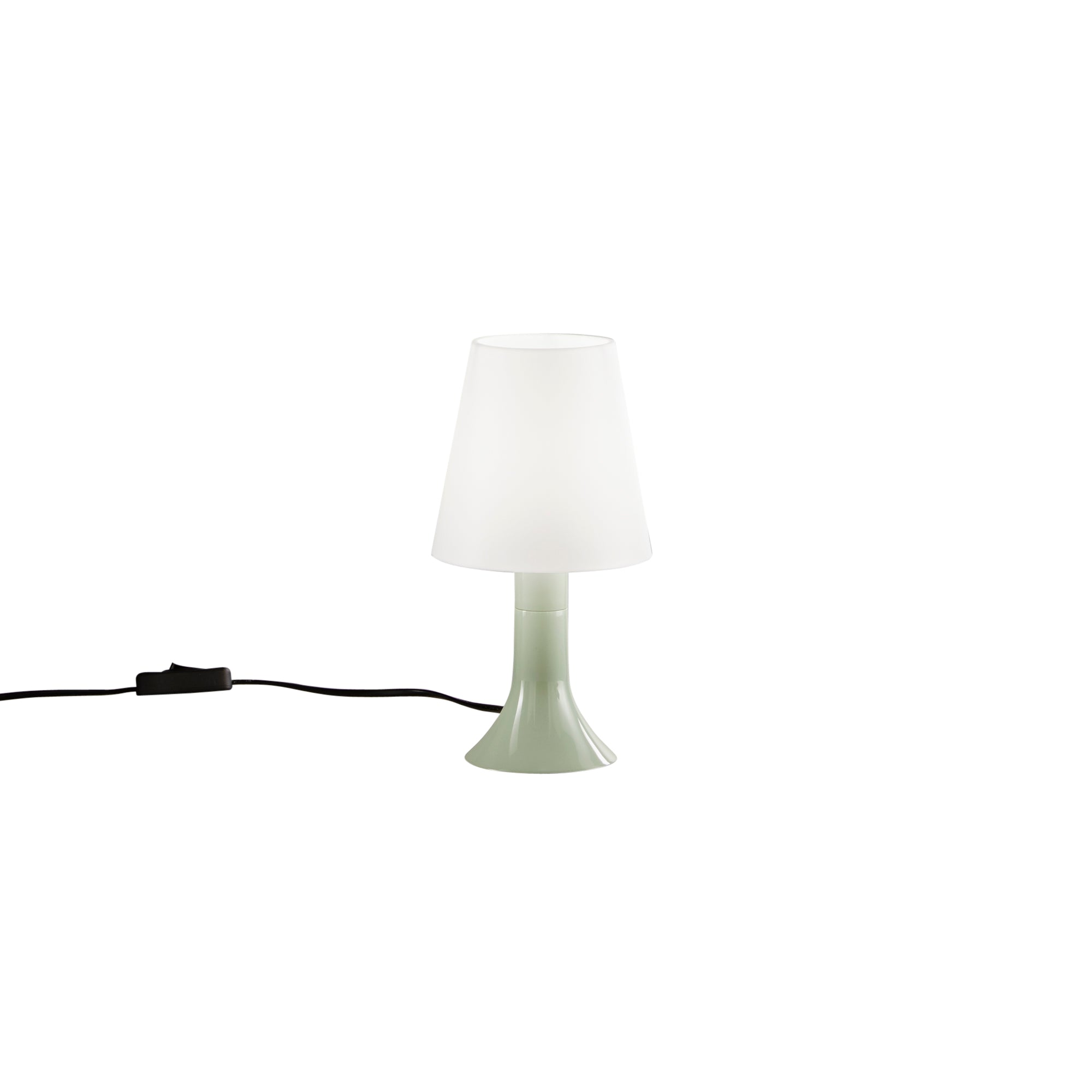 "Lumetto BINGO con base verde e diffusore bianco."
