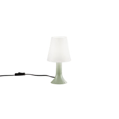 "Lumetto BINGO con base verde e diffusore bianco."