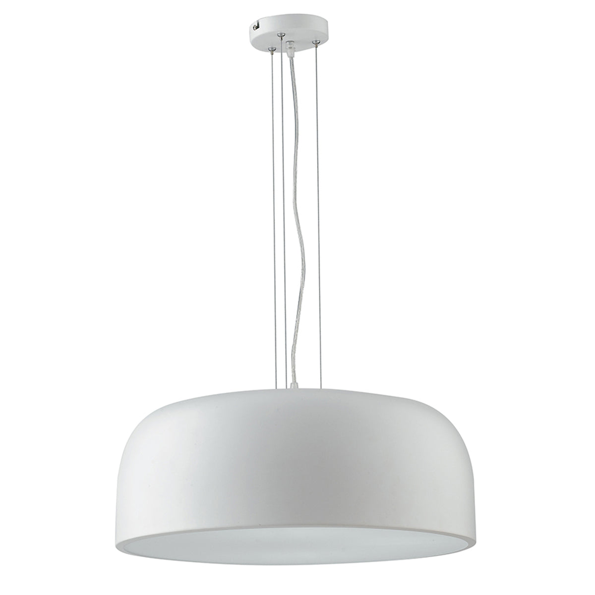 SOSPENSIONE BISTROT BIANCA 4XE27 52X52X22CM