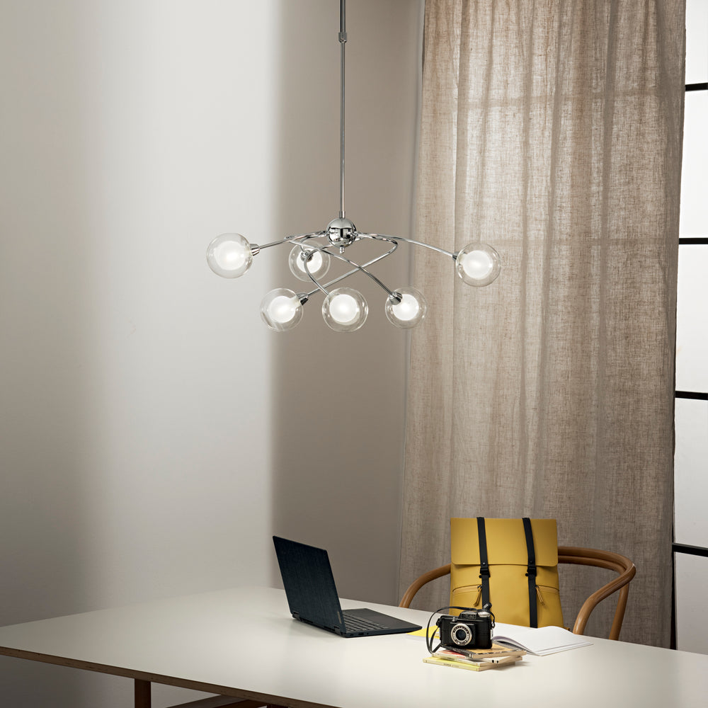 LAMPADARIO BLOG CROMO 6XG9 66X111CM