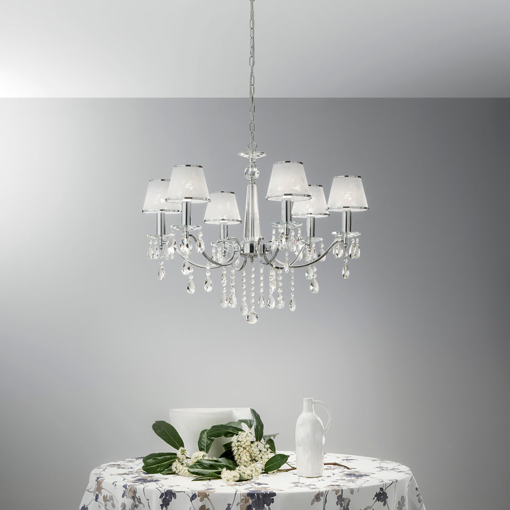 LAMPADARIO BOEME CROMO 6XE14 68X100CM