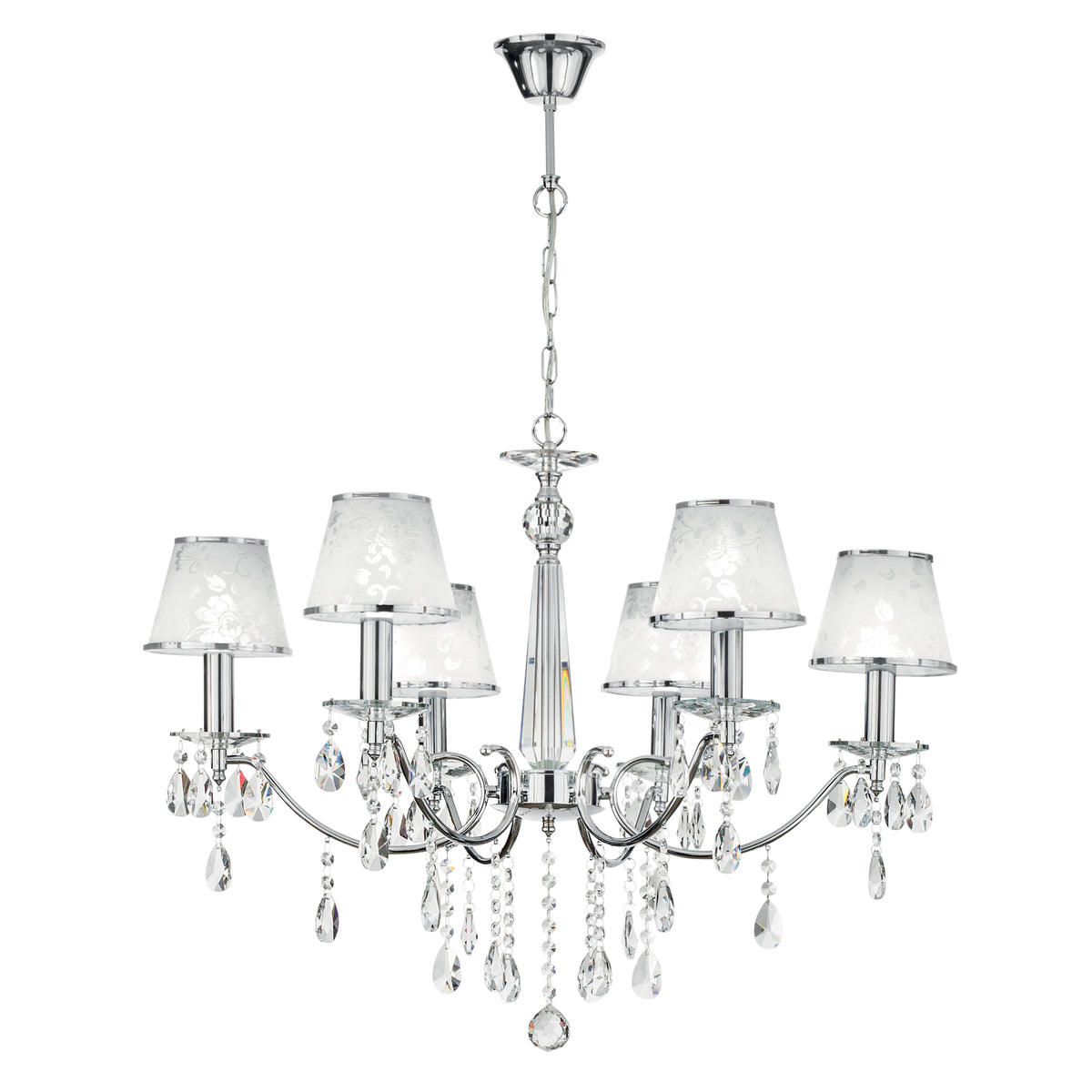 LAMPADARIO BOEME CROMO 6XE14 68X100CM