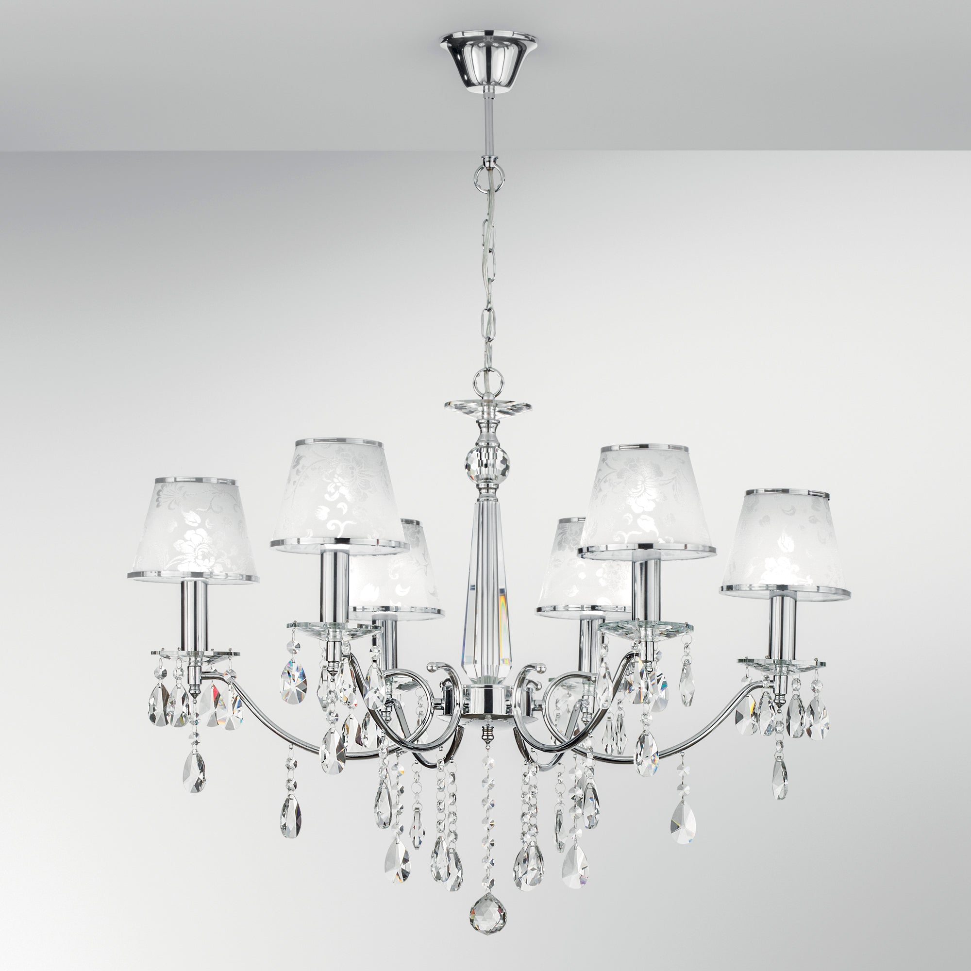 LAMPADARIO BOEME CROMO 6XE14 68X100CM