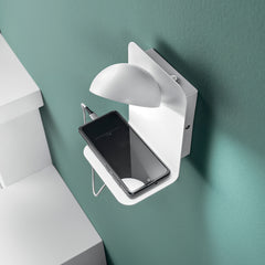 APPLIQUE LED BOING ORIENTABILE BIANCA CON USB 2A 5W 500LM 4000K 14X13X19CM