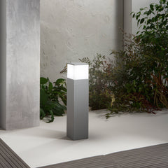 PALETTO ALLUMINIO BOOSTER SILVER 1XE27 IP54 13X13X60CM