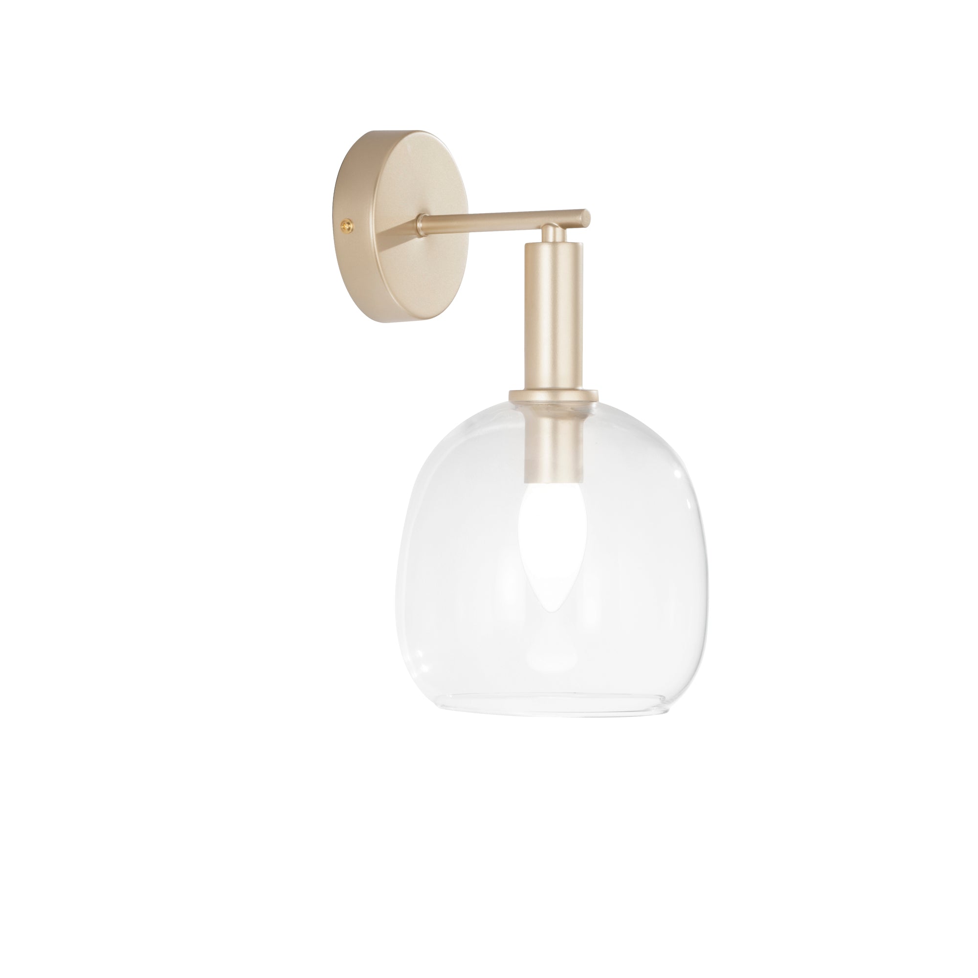 "Applique BRANDY con finiture oro e diffusore in vetro soffiato"