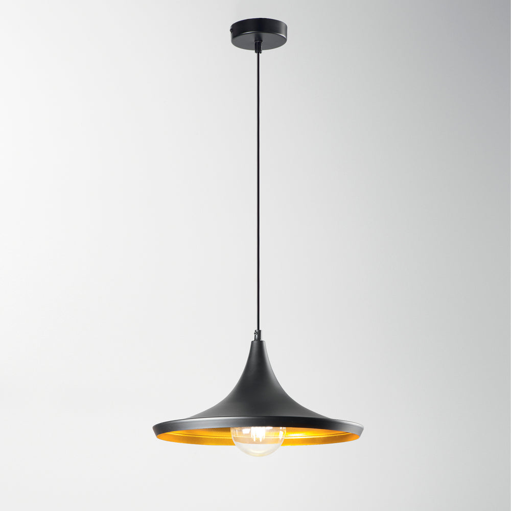 SOSPENSIONE BROADWAY NERA/ORO 1XE27 35X120CM