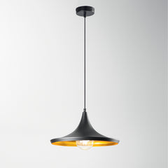 SOSPENSIONE BROADWAY NERA/ORO 1XE27 35X120CM